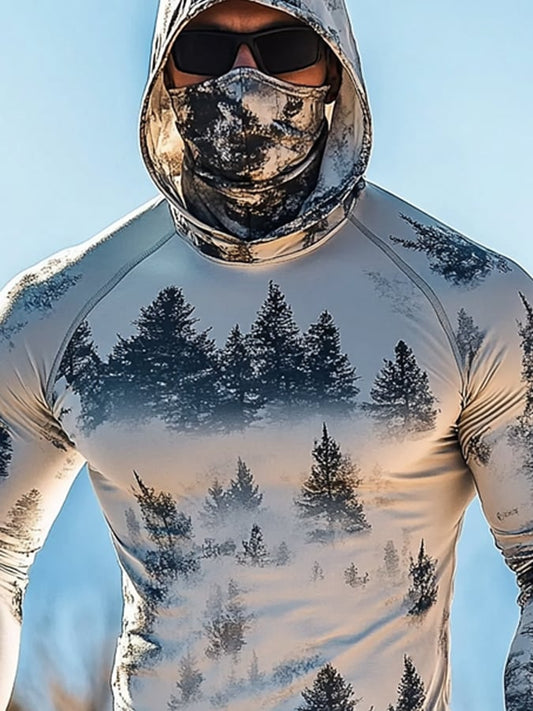 Men's Outdoor Sun Protection Breathable Cool Hooded Sun Protection Long Sleeve Top