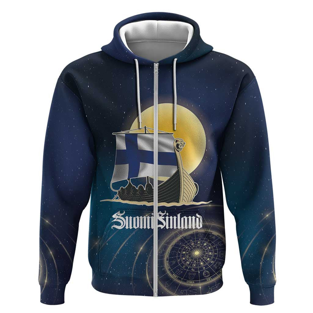 (Custom) Finland Drakkar Vikings Longships with Vegvisir Viking Hoodie