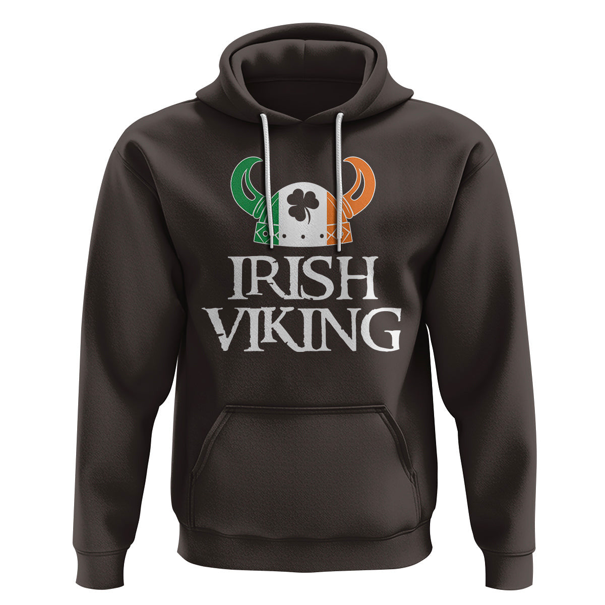 St. Patrick's Day Irish Viking Helmet Lucky Shamrocks Ireland Flag Viking Hoodie Cotton