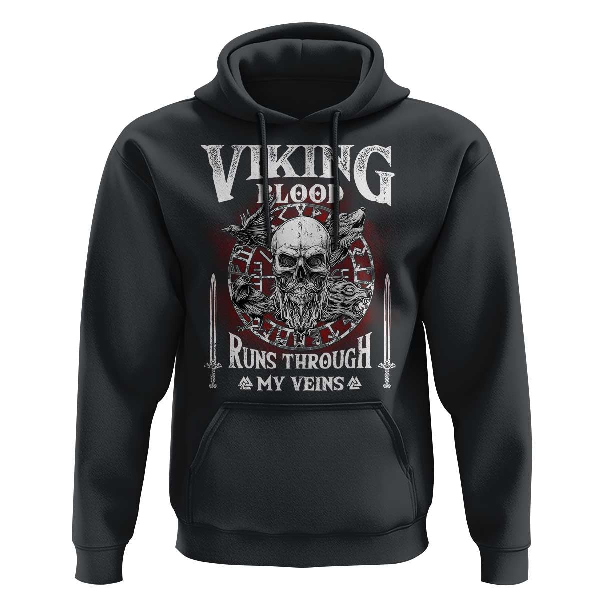 Viking Blood Runs Through My Veins Viking Hoodie Cotton