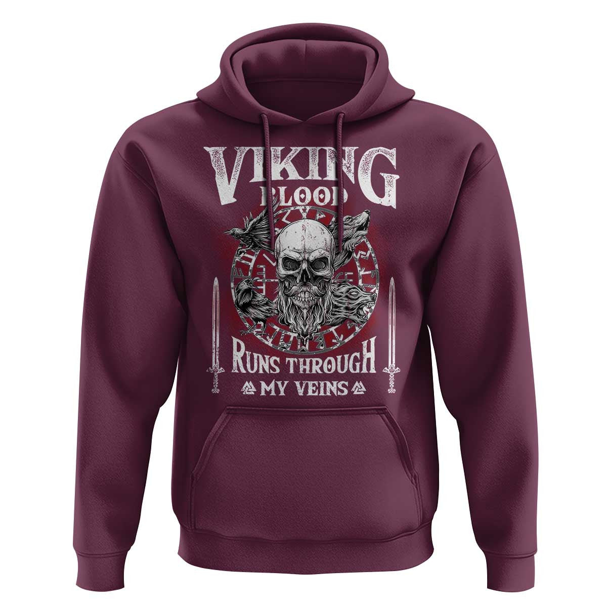 Viking Blood Runs Through My Veins Viking Hoodie Cotton