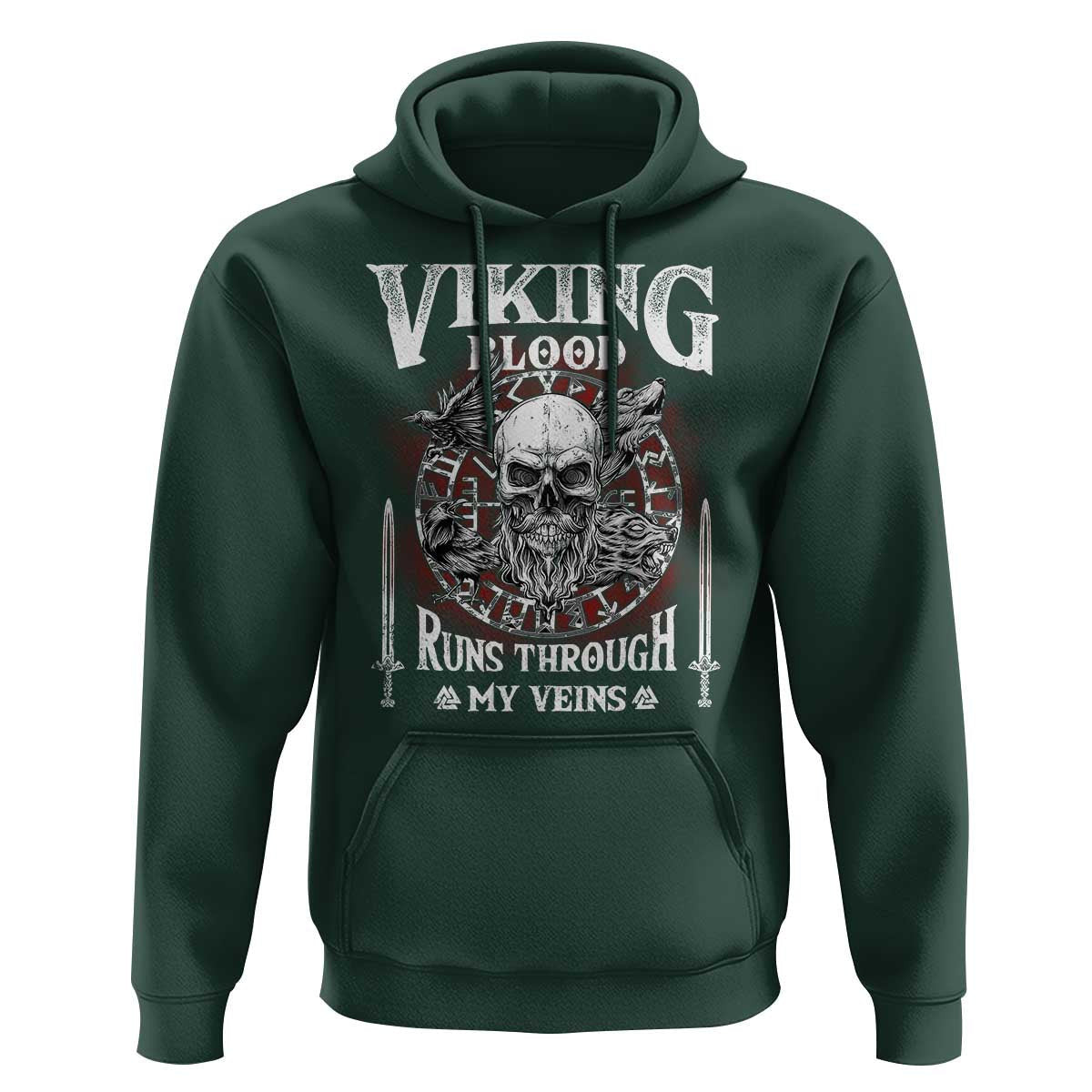 Viking Blood Runs Through My Veins Viking Hoodie Cotton