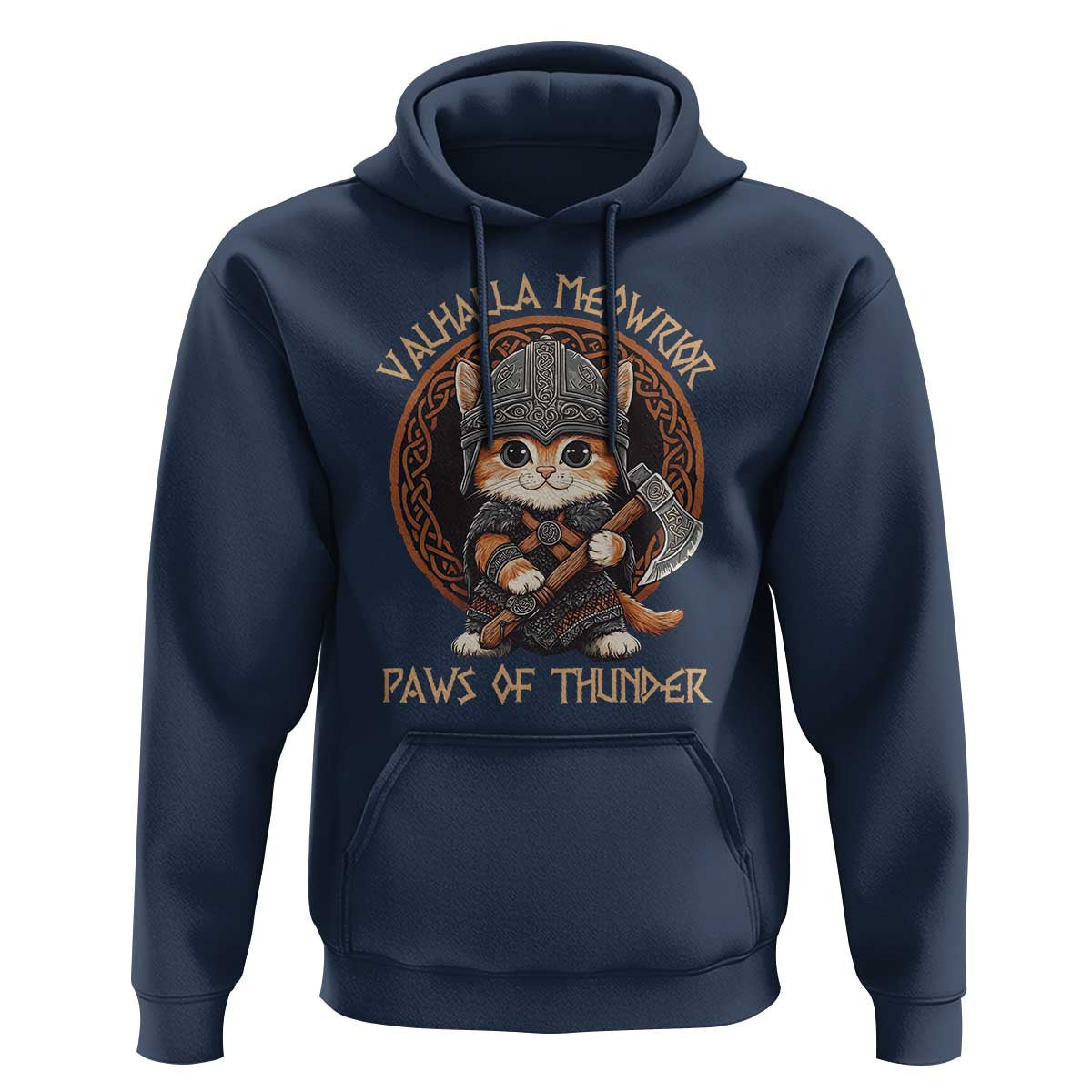 Viking Cat Norse Mythology Cat Warrior Viking Hoodie Cotton