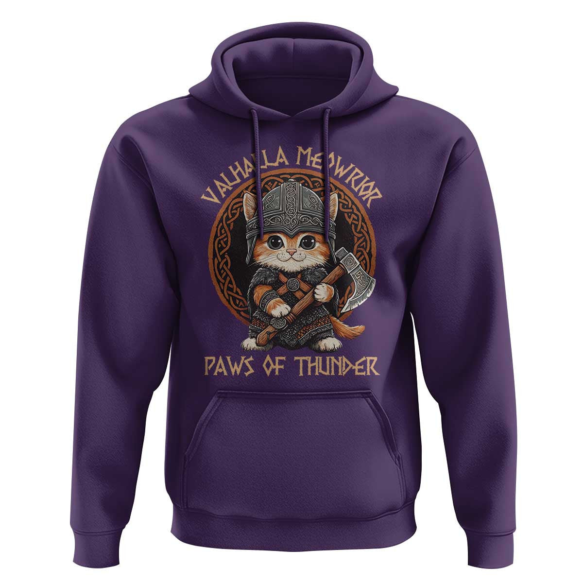 Viking Cat Norse Mythology Cat Warrior Viking Hoodie Cotton