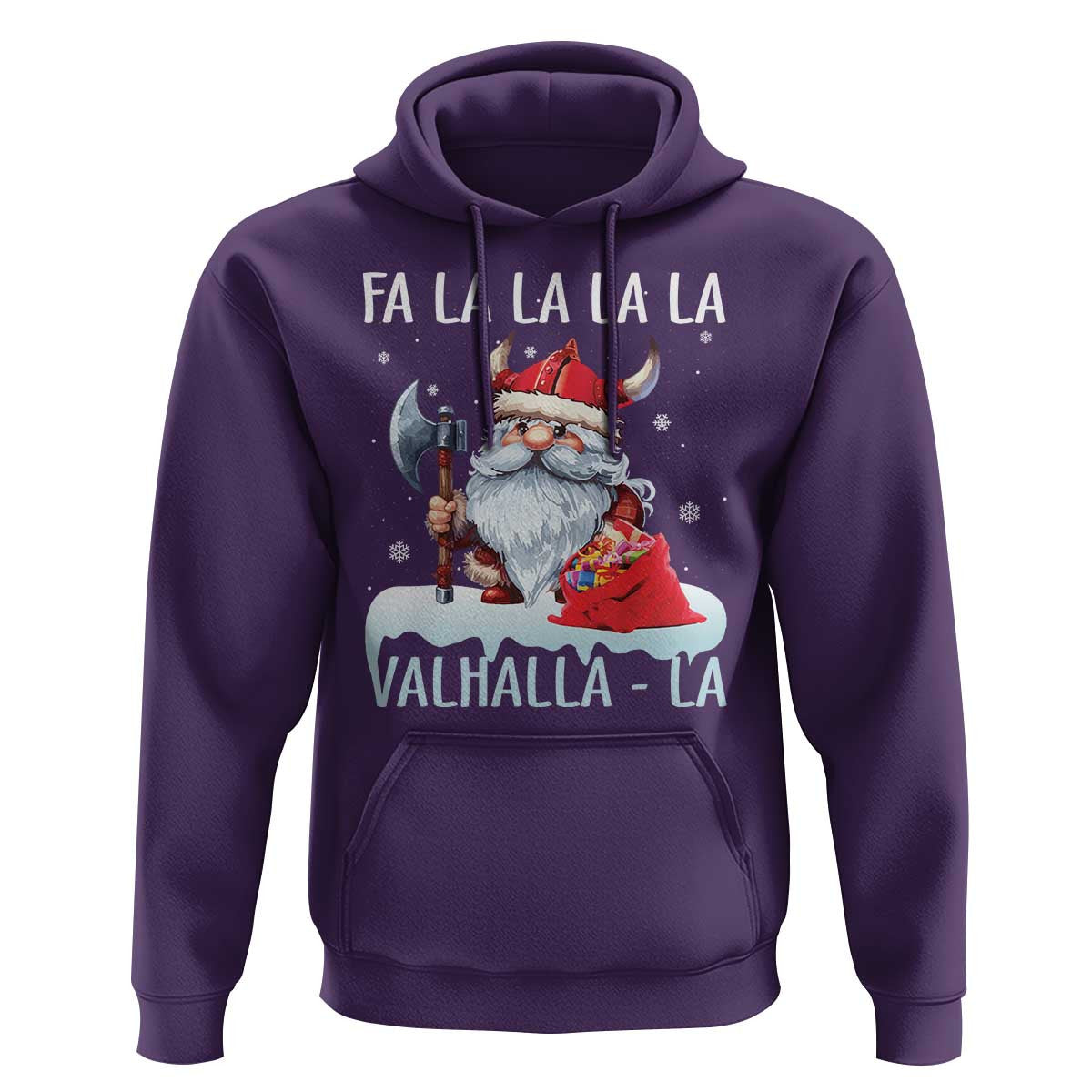 Viking Christmas Fa La La La Valhalla La Viking Santa Gnome Viking Hoodie Cotton