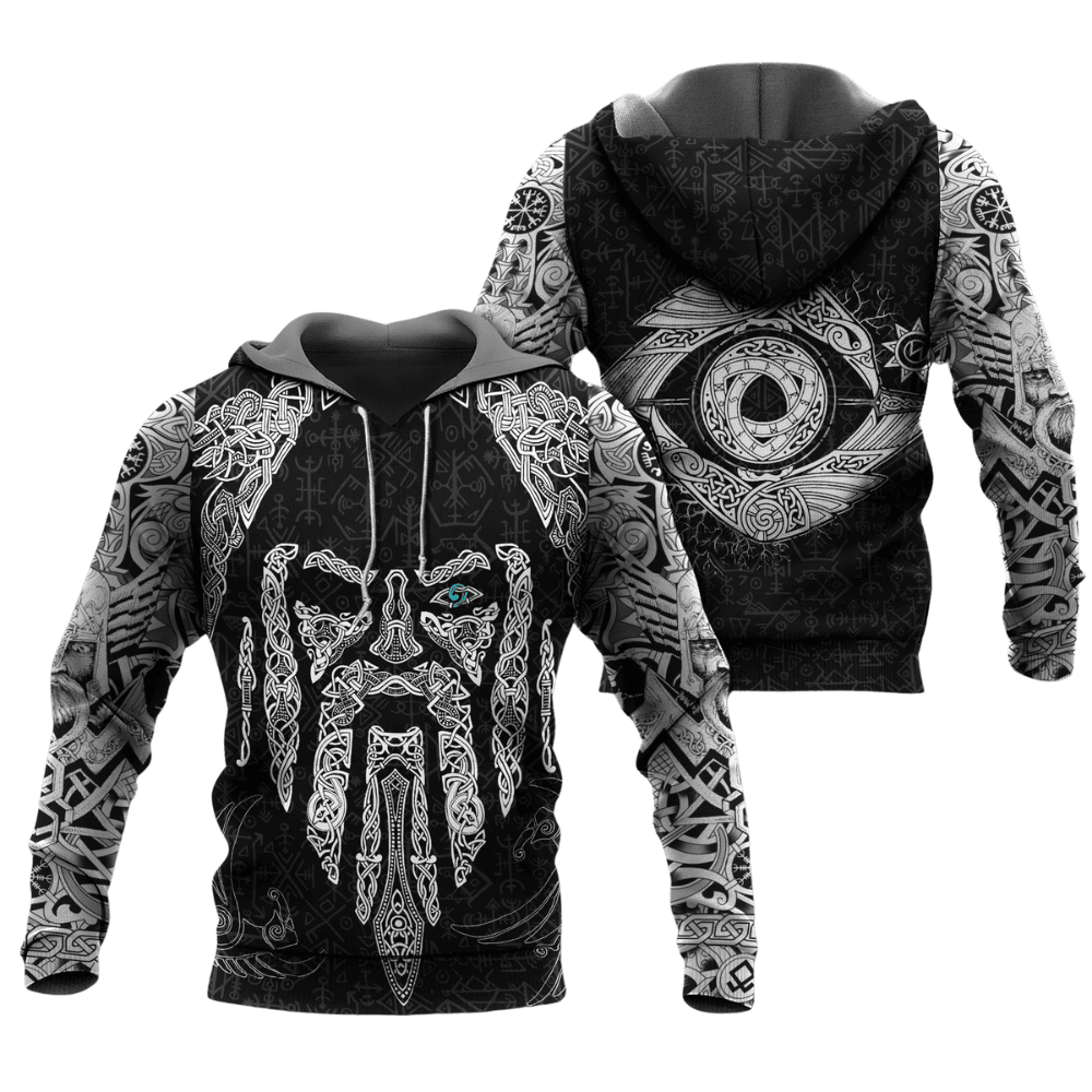 Viking Odins Eye With Raven Viking Hoodie