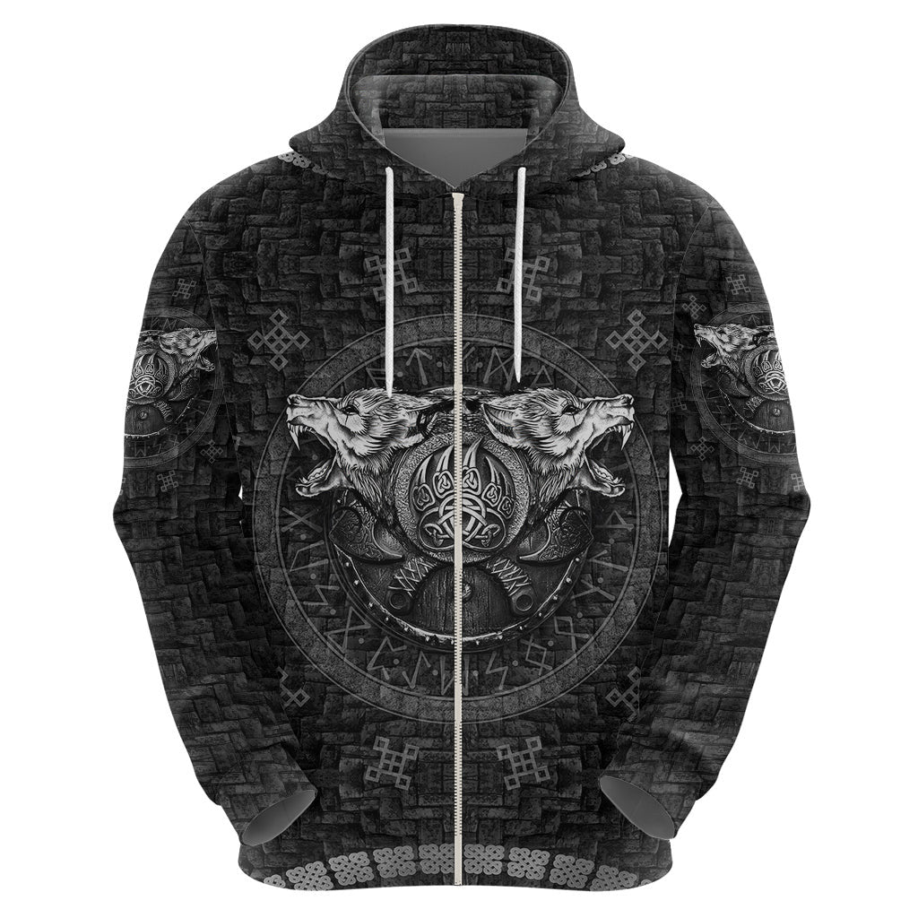 Norse Wolf and Bearclaw Fusion Viking Hoodie