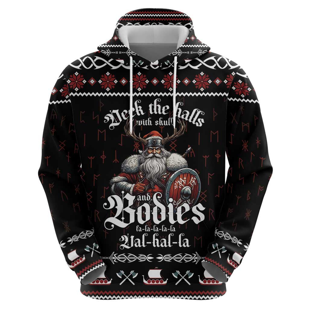 Funny Vikings Christmas Zipper Falalalala Valhalla Viking Hoodie