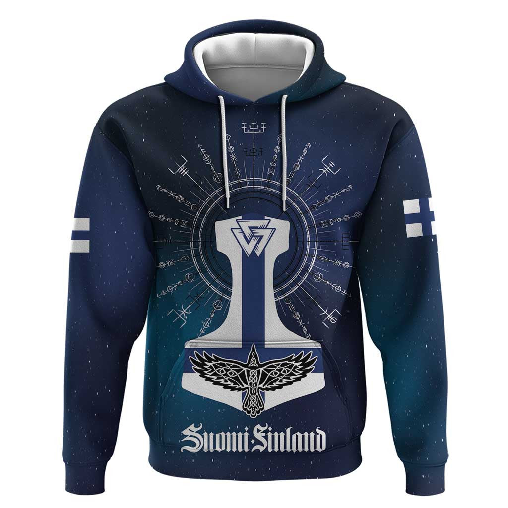 (Custom) Finland Drakkar Vikings Zipper Suomi Flag Viking Thor Runes Viking Hoodie