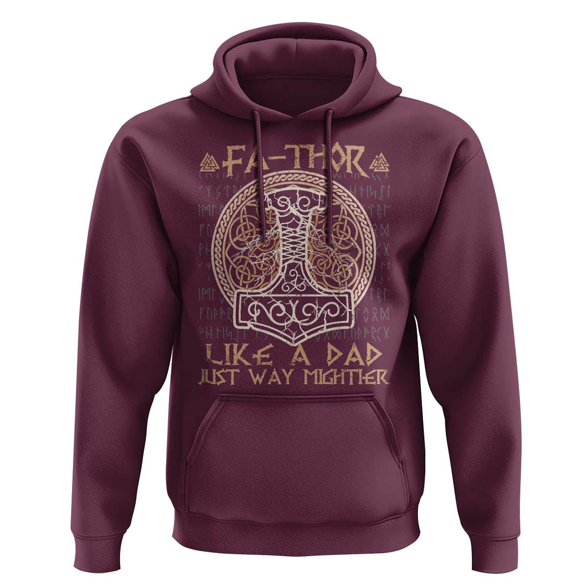 Funny Viking Dad Fathor Like A Dad Just Way Mightier Viking Hoodie Cotton