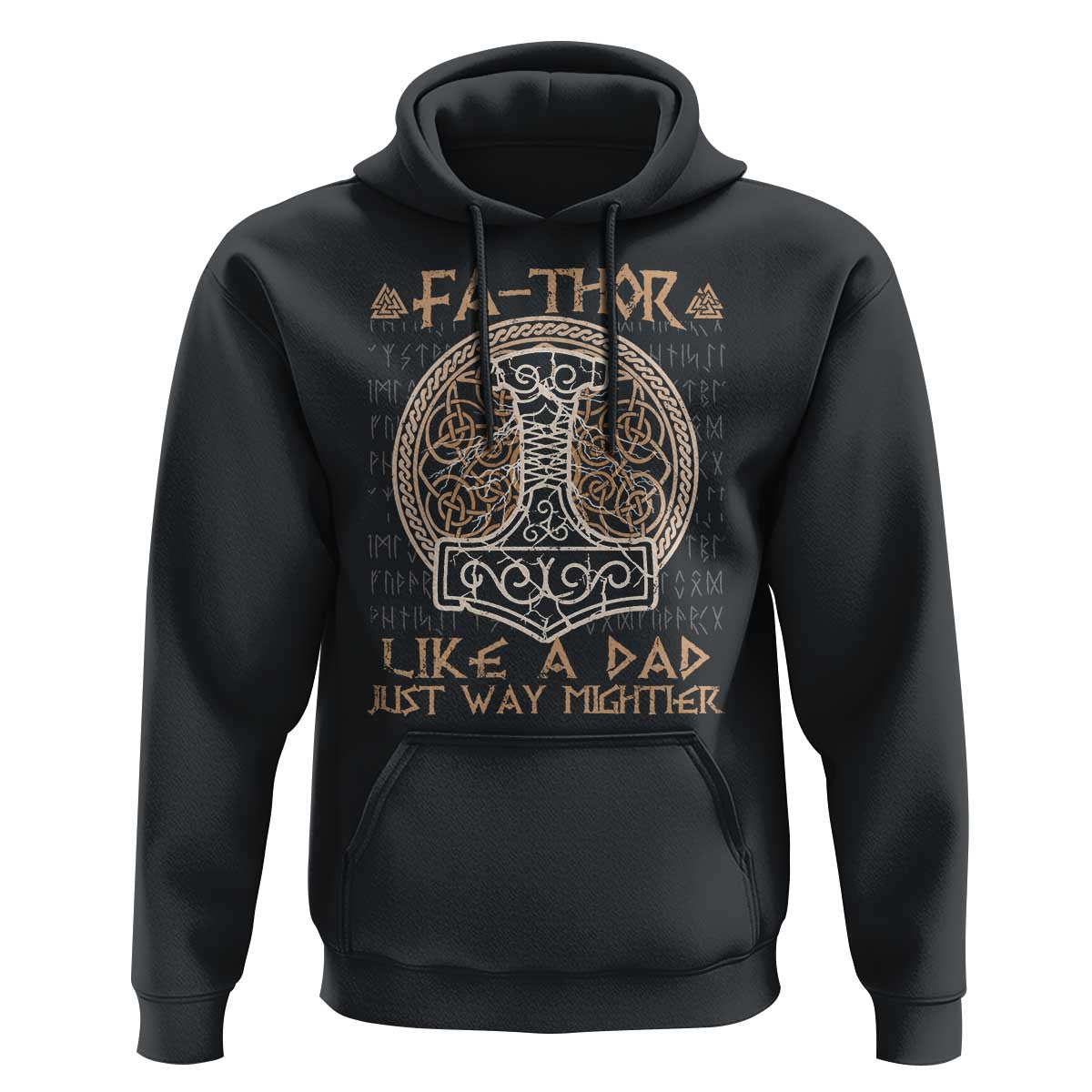 Funny Viking Dad Fathor Like A Dad Just Way Mightier Viking Hoodie Cotton