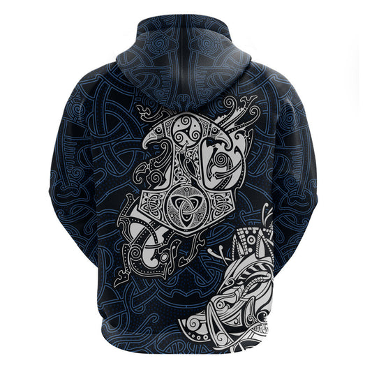 Legendary Viking Boar and Intricate Norse Patterns Viking Hoodie
