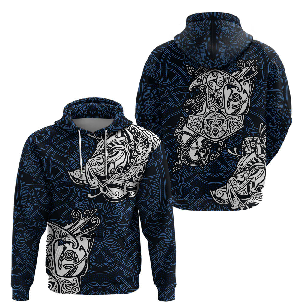 Legendary Viking Boar and Intricate Norse Patterns Viking Hoodie