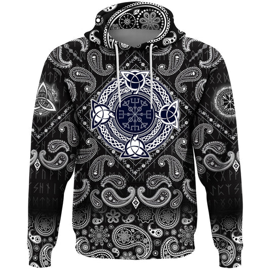 Helm Of Awe Celtic Trinity Knot With Bandana Paisley Style Viking Hoodie