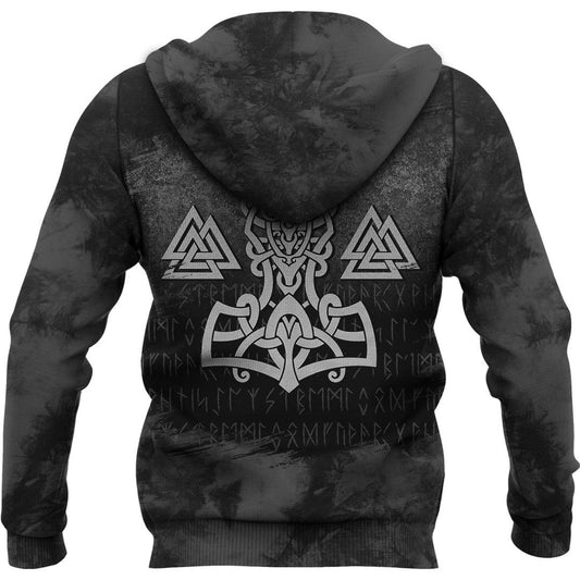 Mjolnir And Valknut Viking Hoodie