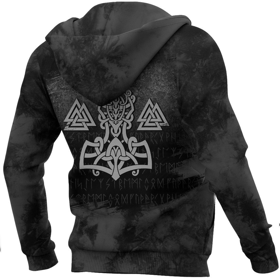 Mjolnir And Valknut Viking Hoodie