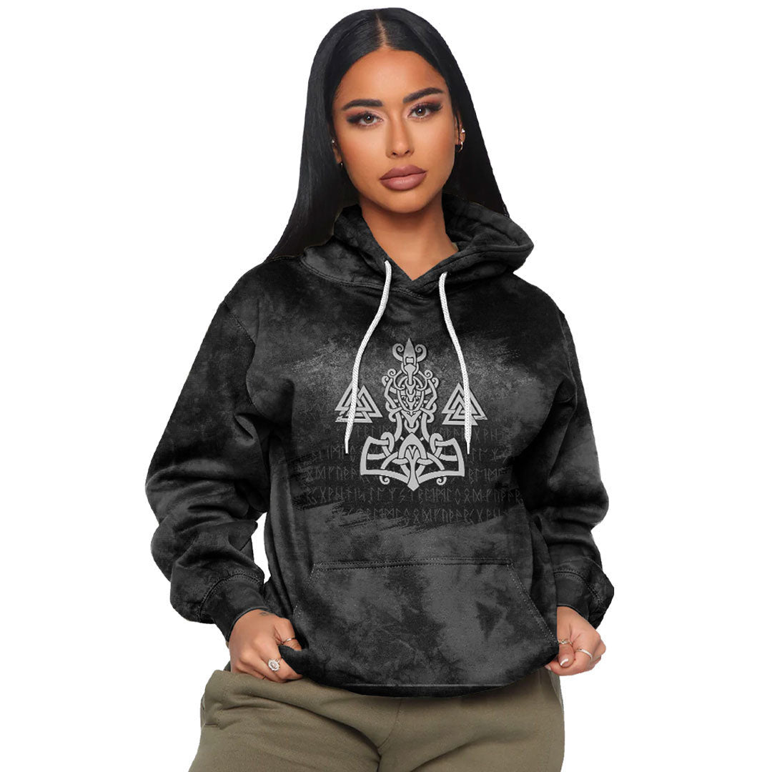 Mjolnir And Valknut Viking Hoodie