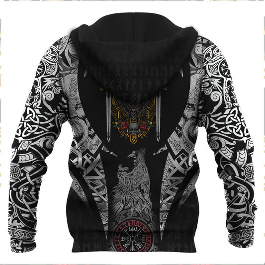 Warrior Skull Axes Viking Hoodie