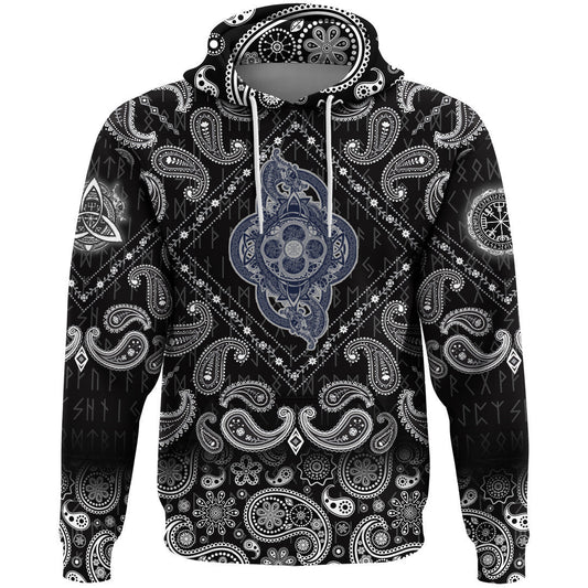 Celtic Dragon Tattoo And Symbol Of Force Dream Magic With Bandana Paisley Style Viking Hoodie