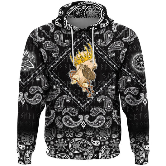 In The Crown Copy With Bandana Paisley Style Viking Hoodie
