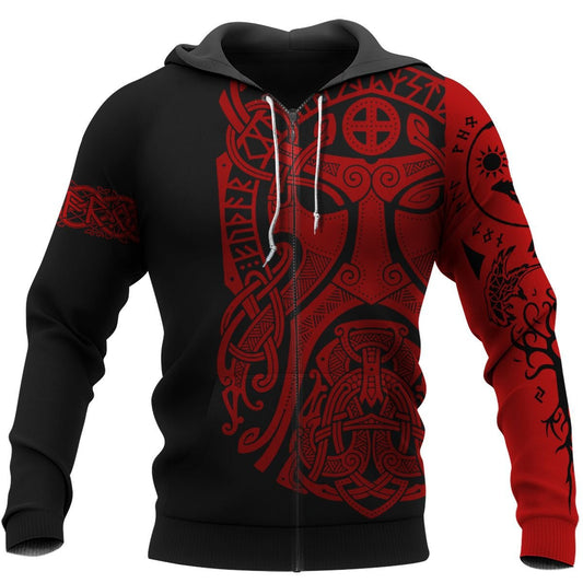 Odin Art Bear Vegvisir Viking Hoodie