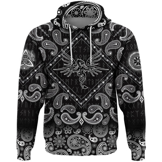 Dragon Spirit Of Celts With Bandana Paisley Style Viking Hoodie