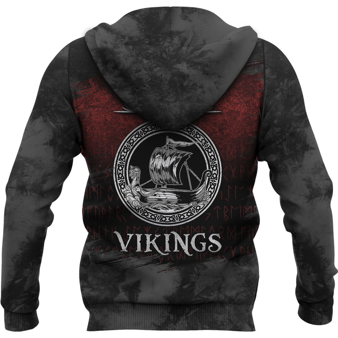 Sons Of Viking Ship Black Viking Hoodie