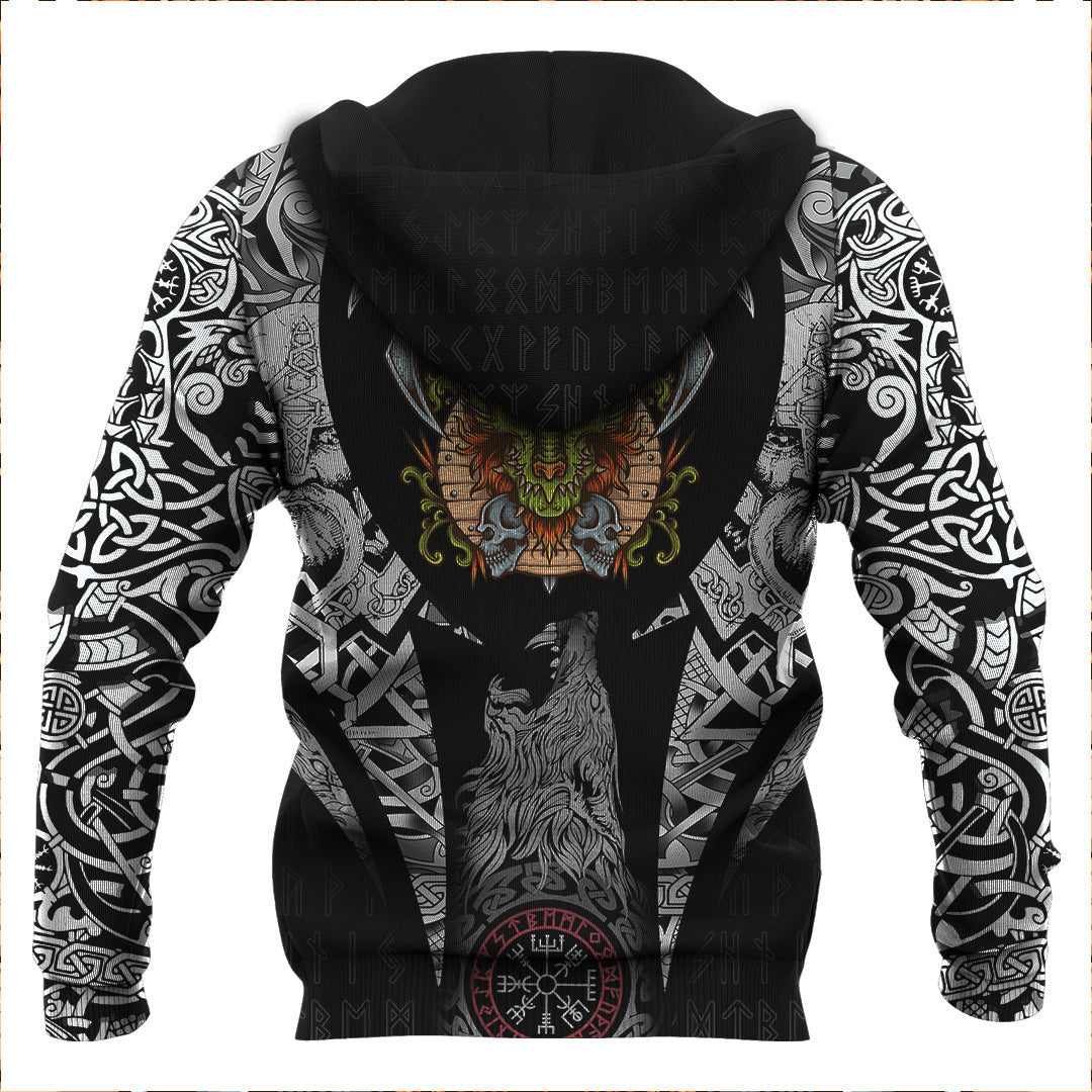 Dragon Shield Axe Sword Skull Viking Hoodie
