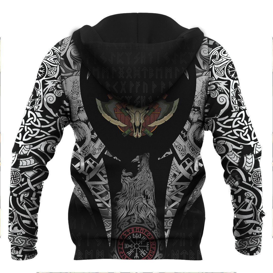 Yak Skull And Equipment Viking Hoodie