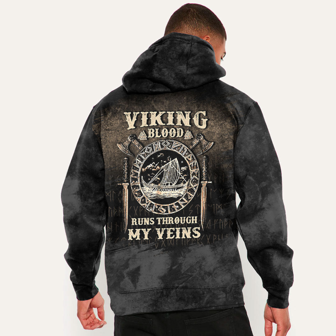 Blood Runs Throush My Veins Viking Hoodie