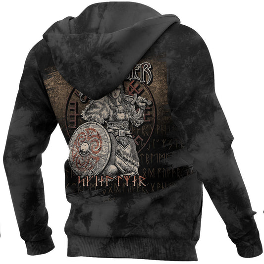 Warrior Vegvisir Skjaldmaer Shieldmaiden Viking Hoodie