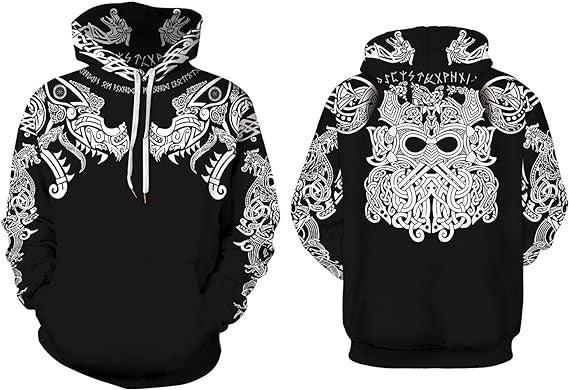 Nordic Odin Tattoo Loose Viking Tattoo Viking Hoodie