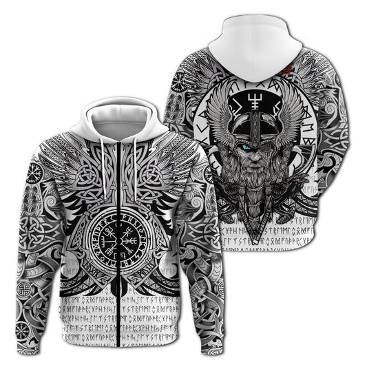 Viking Vegvisir Odin With Huginn And Muninn Viking Hoodie