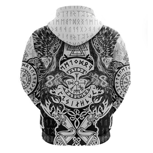 Viking Tattoo Hugin And Munin Asgardian Ravens Grunge Art Viking Hoodie