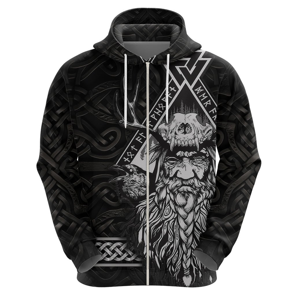 Norse Enigma Odin's Vision White Viking Hoodie