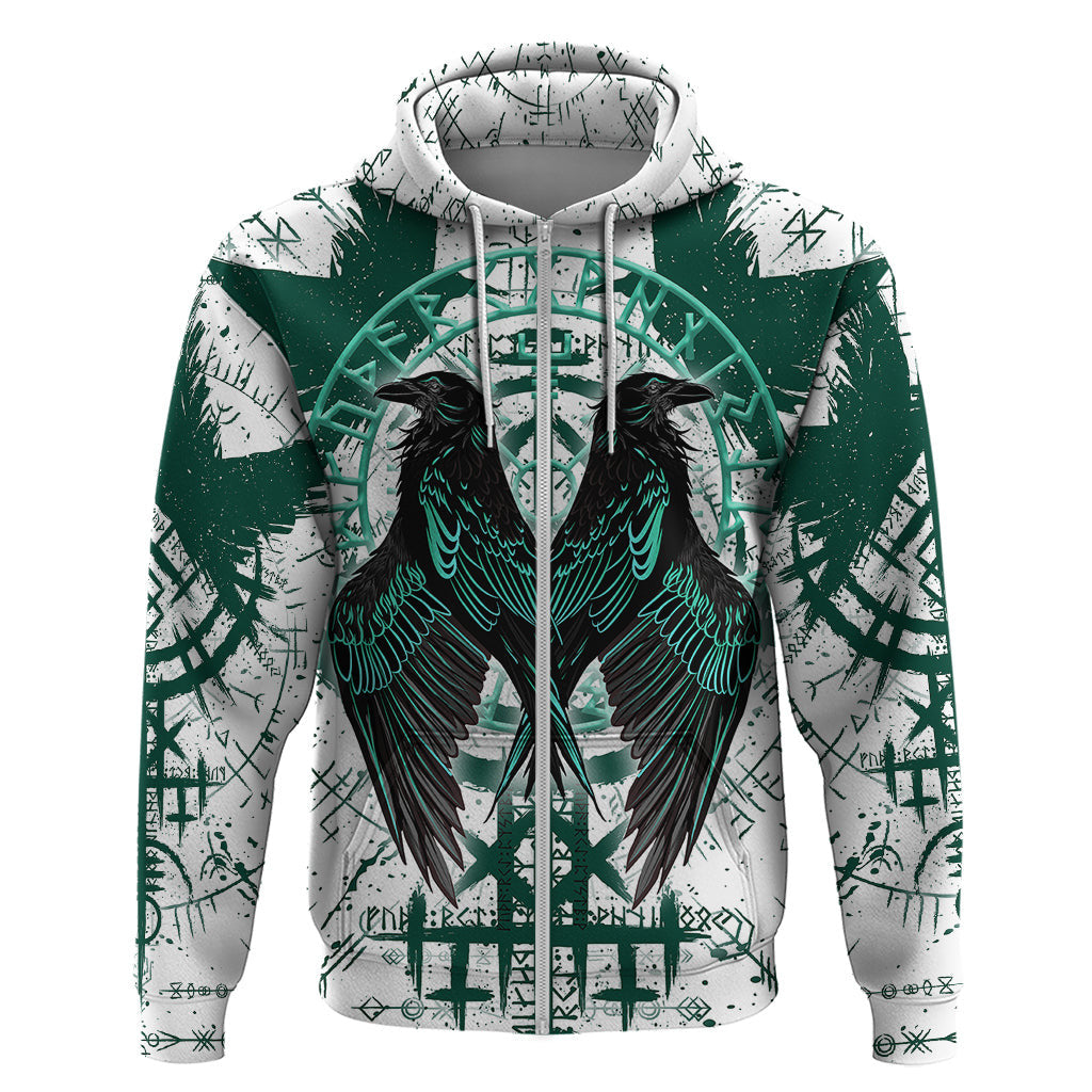 Winged Wisdom Of Hugin, Munin, and the Vegvisir Viking Hoodie