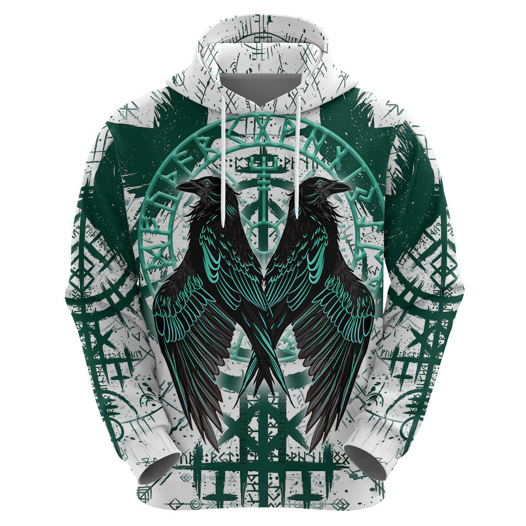 Winged Wisdom Of Hugin, Munin, and the Vegvisir Viking Hoodie
