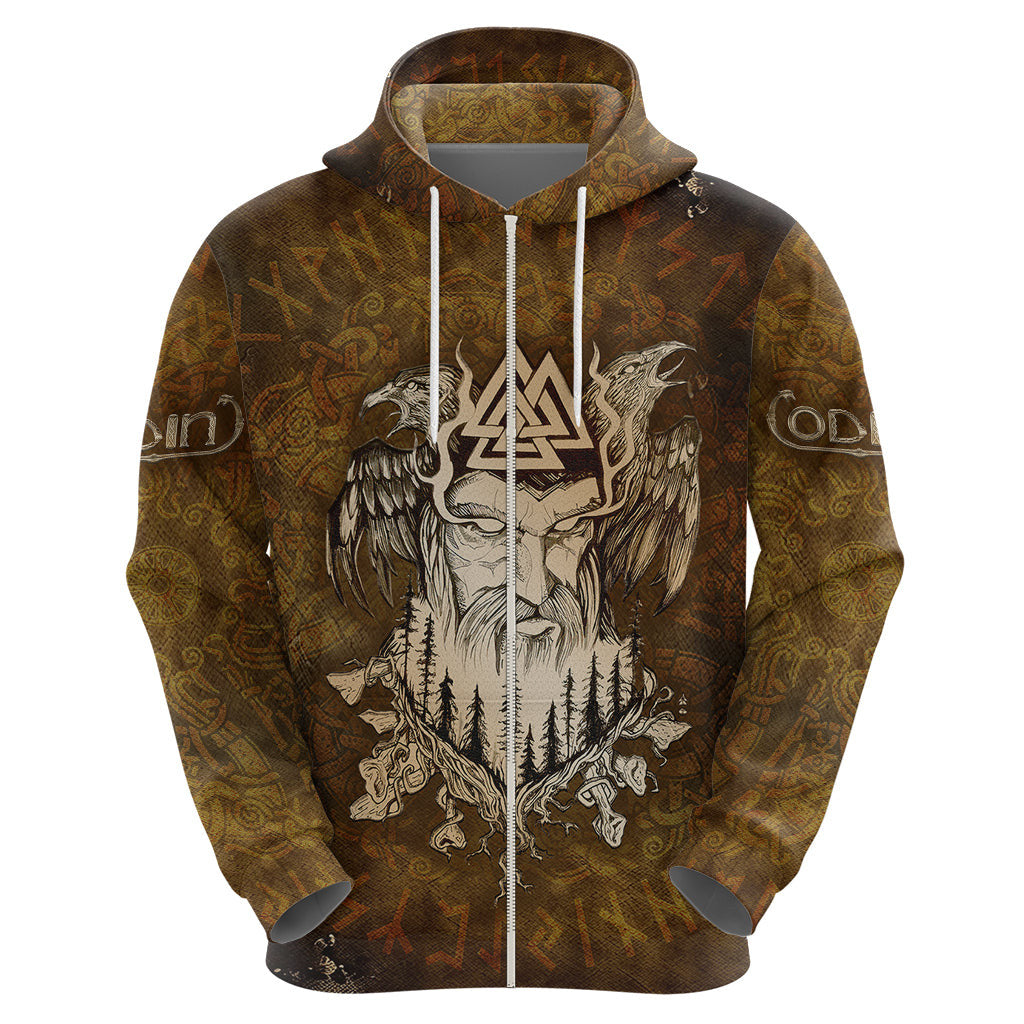 Odin Valknut, Ravens, and Enchanted Forest Viking Hoodie