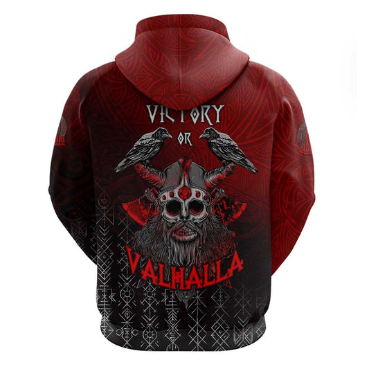Victory Or Valhalla Zipper Viking Viking Hoodie