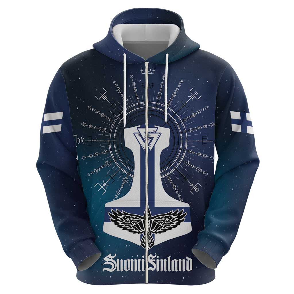 (Custom) Finland Drakkar Vikings Suomi Flag Viking Thor Runes Viking Hoodie