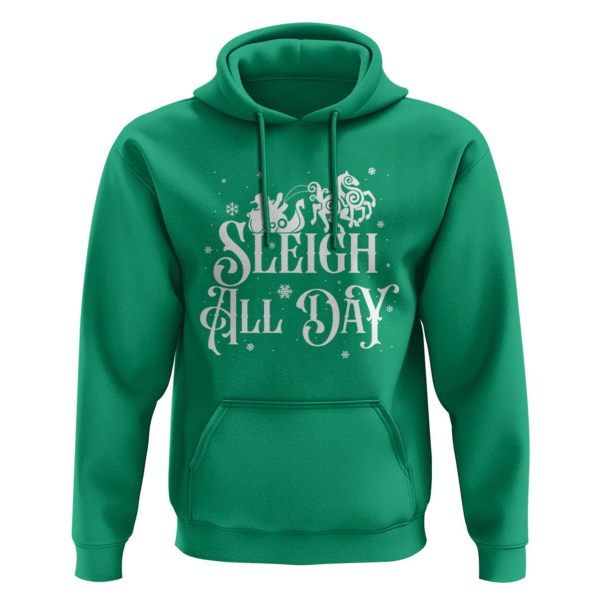 Funny Christmas Sleigh All Day Sleipnir Longship Santa Viking Hoodie Cotton