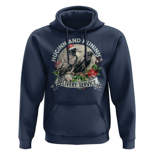 Christmas Huginn And Hunninn's Delivery Service Raven Viking Hoodie Cotton