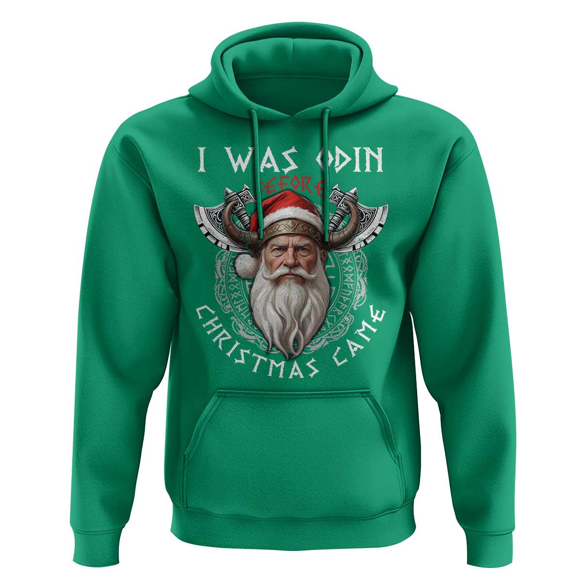 Christmas I Was Odin Before Christmas Came Santa Viking Warriors Xmas Viking Hoodie Cotton