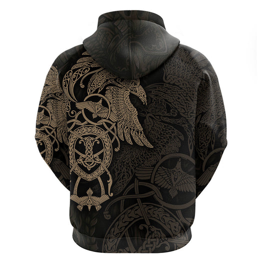Viking Raven Wisdom in Flight Viking Hoodie
