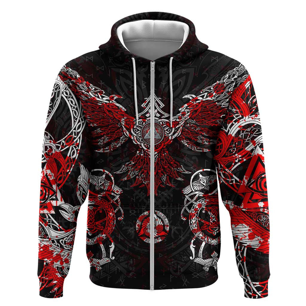 Raven And Norse Runes Viking Viking Hoodie