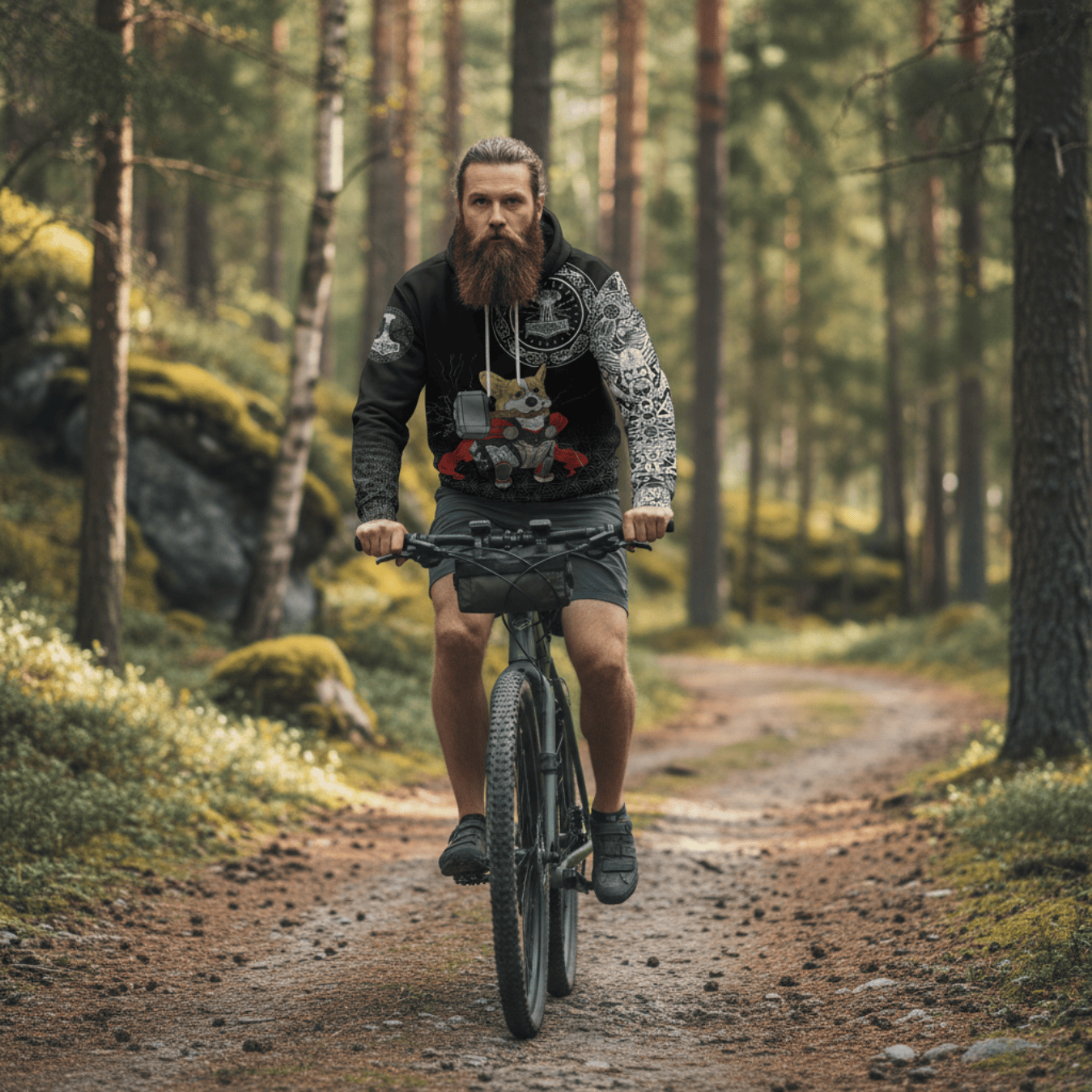 Viking Style Hoodie - The Mighty Thorgi A39 VKNGB