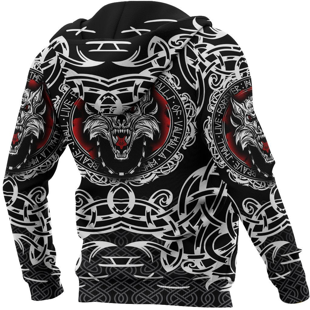 Viking Style Hoodie , Fenrir Wolf A31 VKNGB