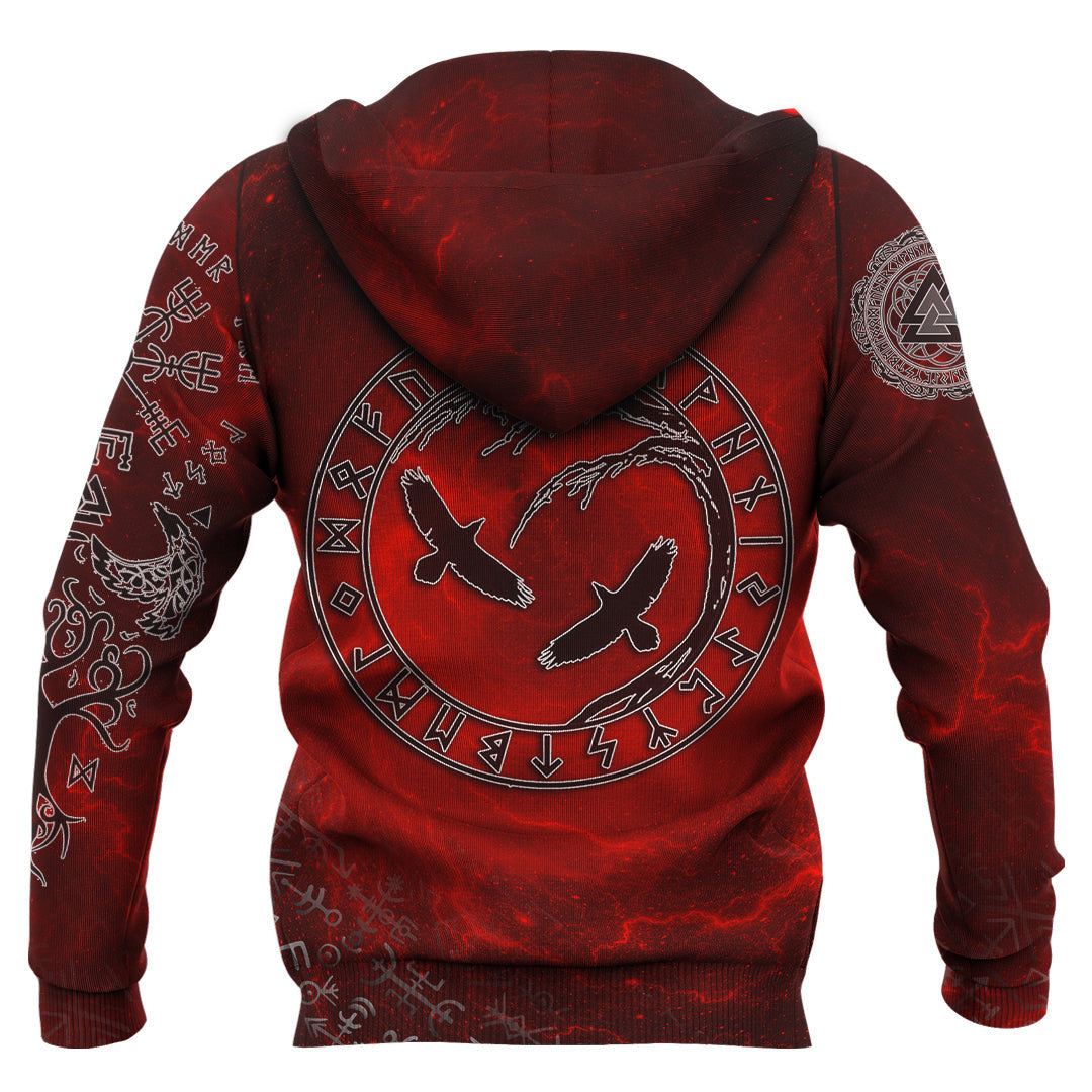 VikingStyle Clothing - Hugin and Munin Valknut Helm Of Awe Rune A39 VKNGB