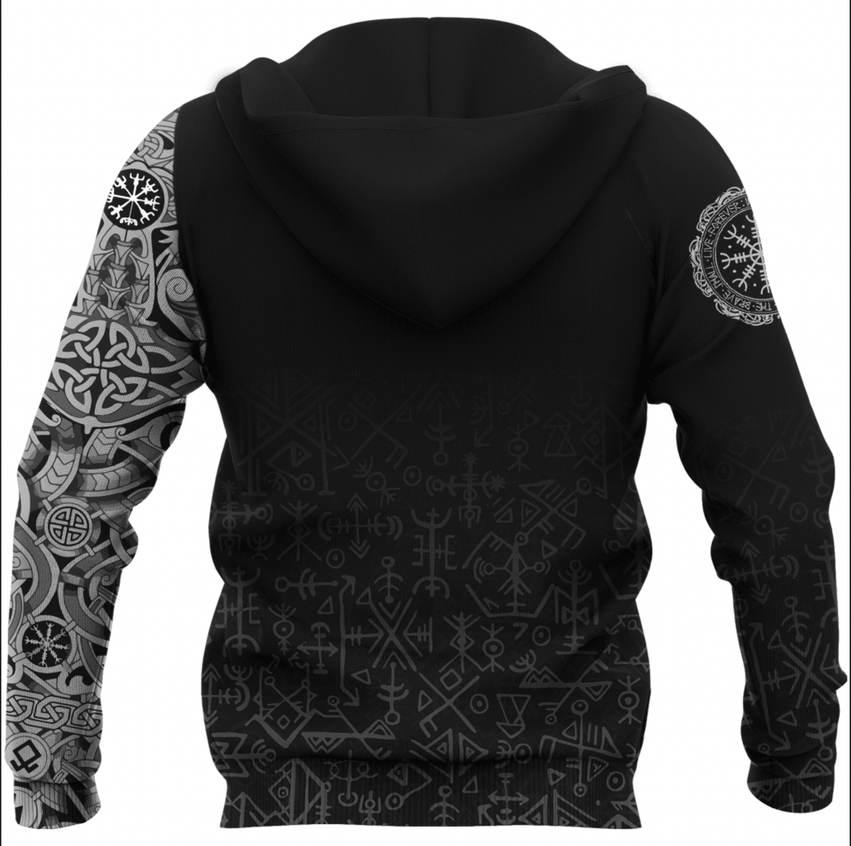 VikingStyle Clothing - Viking Raven Special Tattoo Hoodie A39 VKNGB