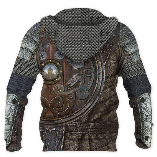 VikingStyle Clothing - Warrior Armor Viking Hoodie A39 VKNGB
